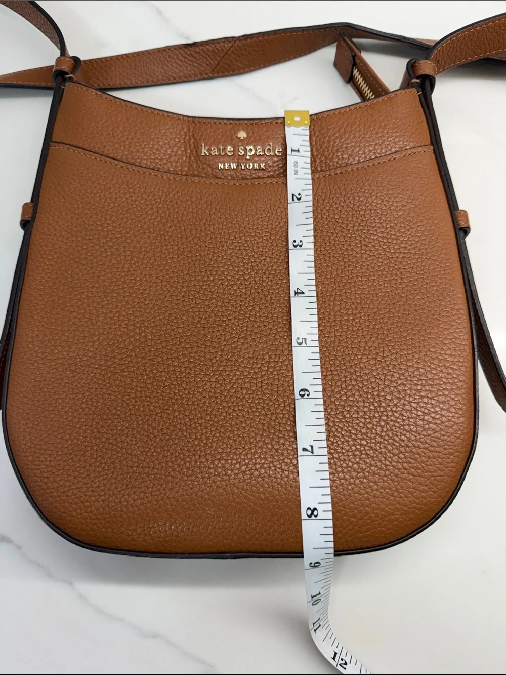 kate spade tan pebbled leather crossbody bag